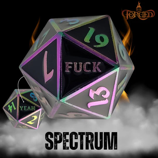 Forged Gaming: F*ck Yeah D20 Metal RPG Dice | Odin's Place