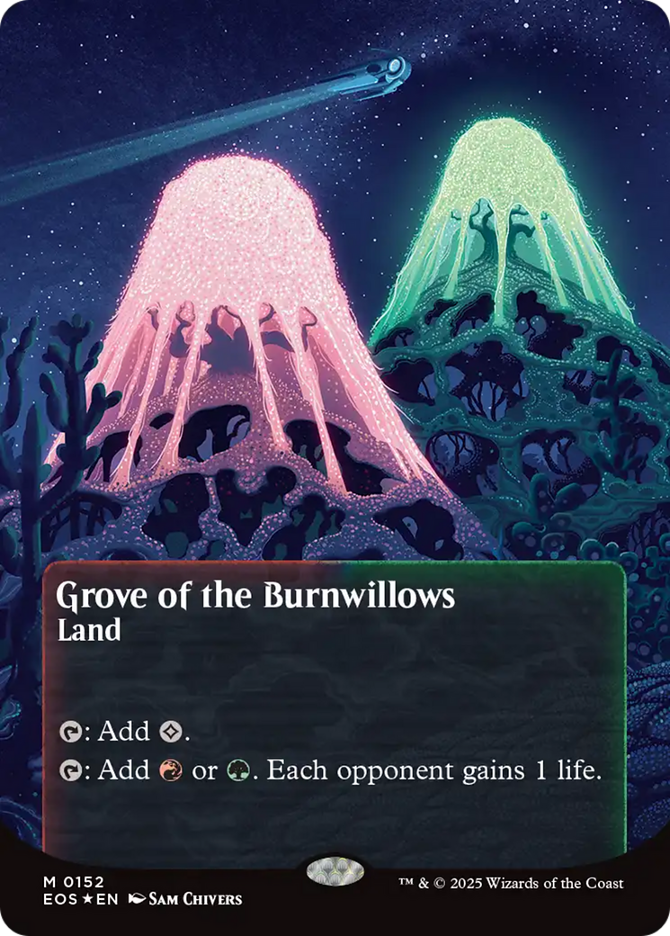 Grove of the Burnwillows (0152) (Borderless) (Galaxy Foil) [Edge of Eternities: Stellar Sights] | Odin's Place