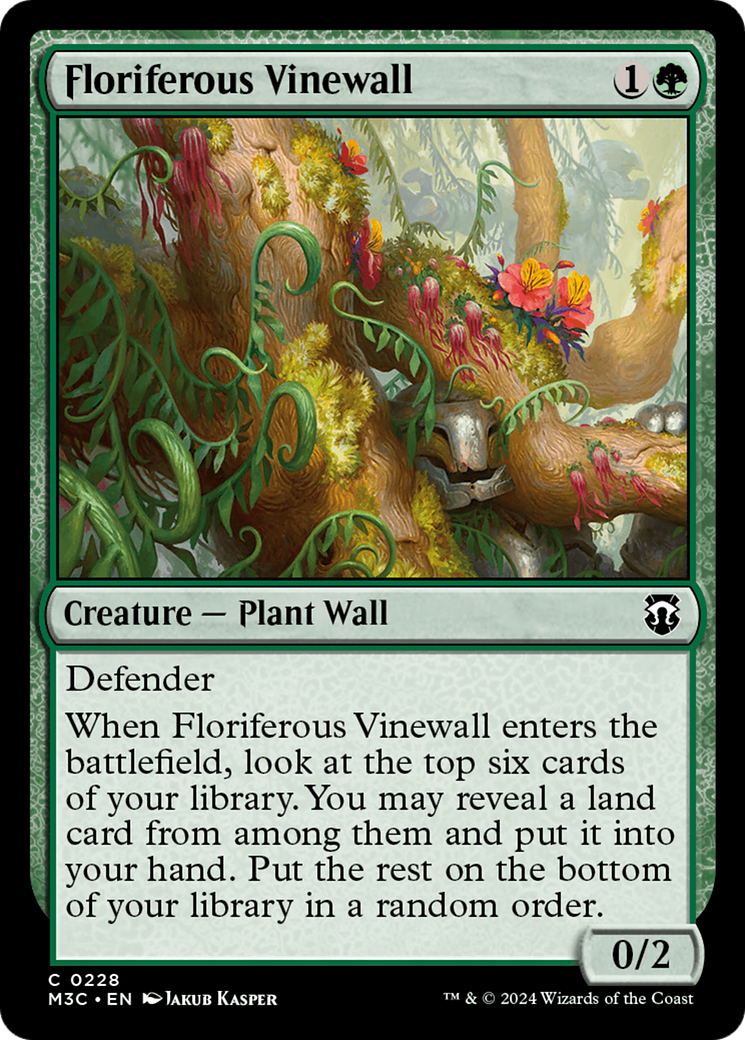 Floriferous Vinewall (Ripple Foil) [Modern Horizons 3 Commander] | Odin's Place