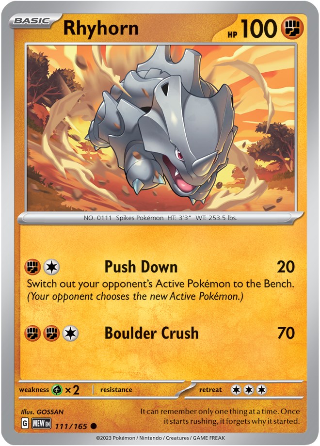 Rhyhorn (111/165) [Scarlet & Violet 151] | Odin's Place