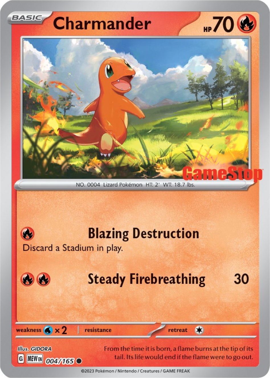 Charmander (004/165) (GameStop Exclusive) [Scarlet & Violet 151] | Odin's Place