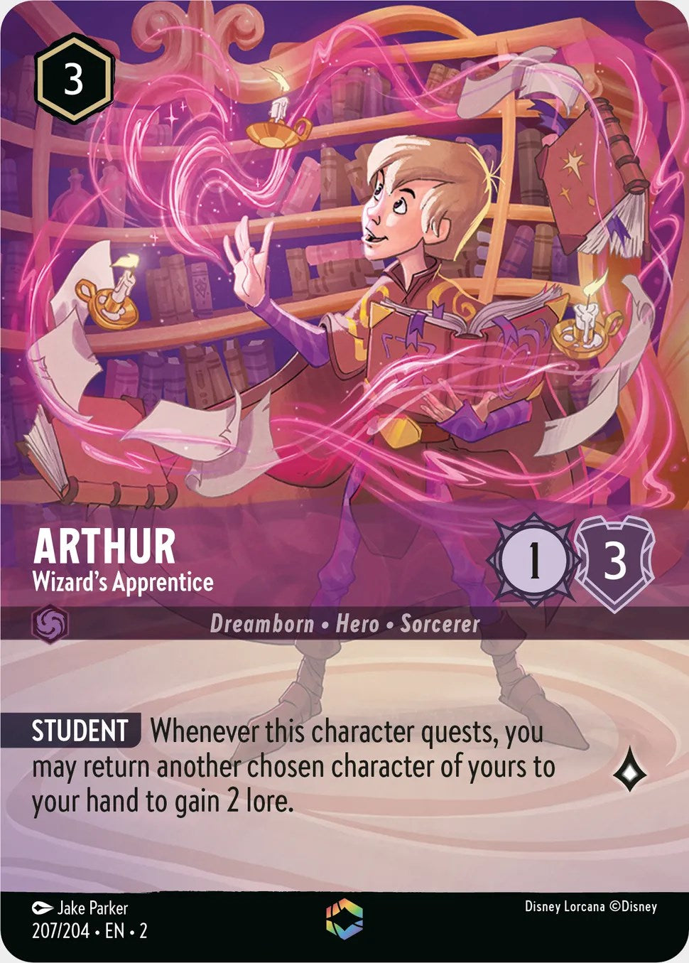 Arthur - Wizard's Apprentice (Enchanted) (207/204) [Rise of the Floodborn] | Odin's Place