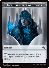 Human Wizard // Emblem - Jace, Unraveler of Secrets Double-Sided Token [Innistrad Remastered Tokens] | Odin's Place