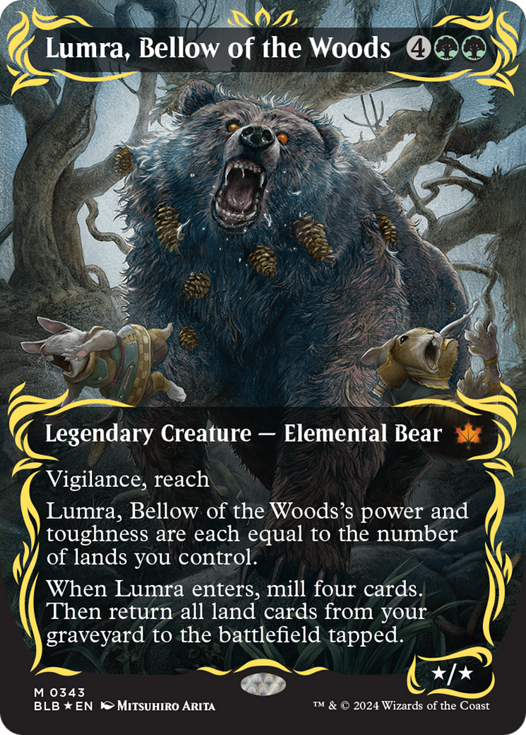 Lumra, Bellow of the Woods (Borderless) (Raised Foil) [Bloomburrow] | Odin's Place