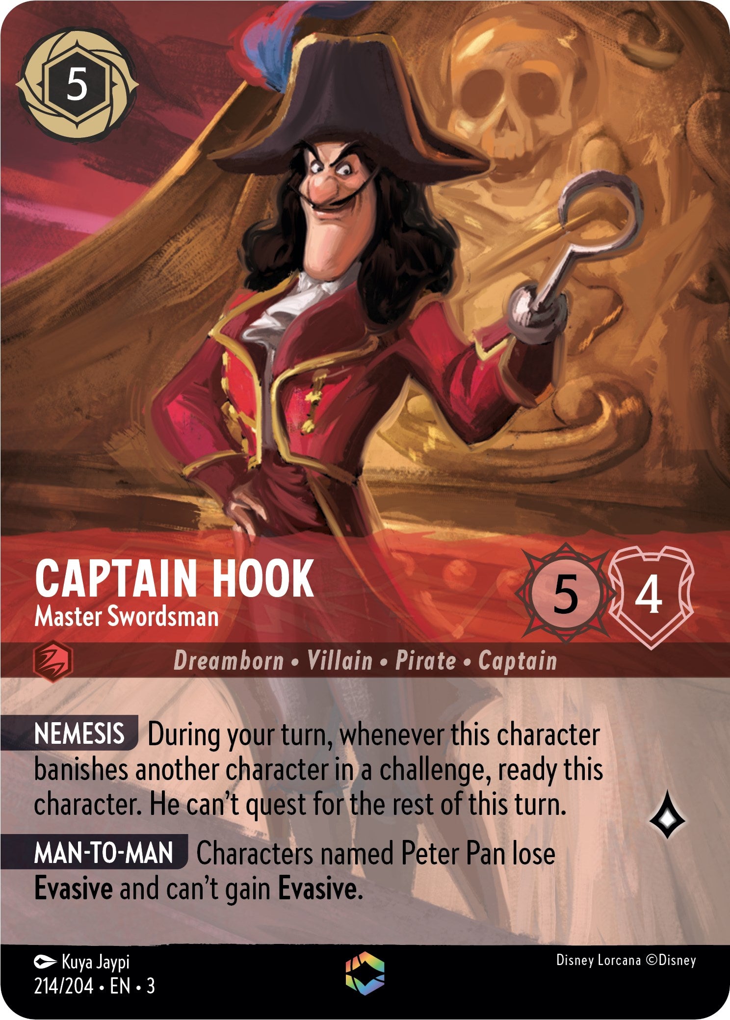 Captain Hook - Master Swordsman (Enchanted) (214/204) [Into the Inklands] | Odin's Place