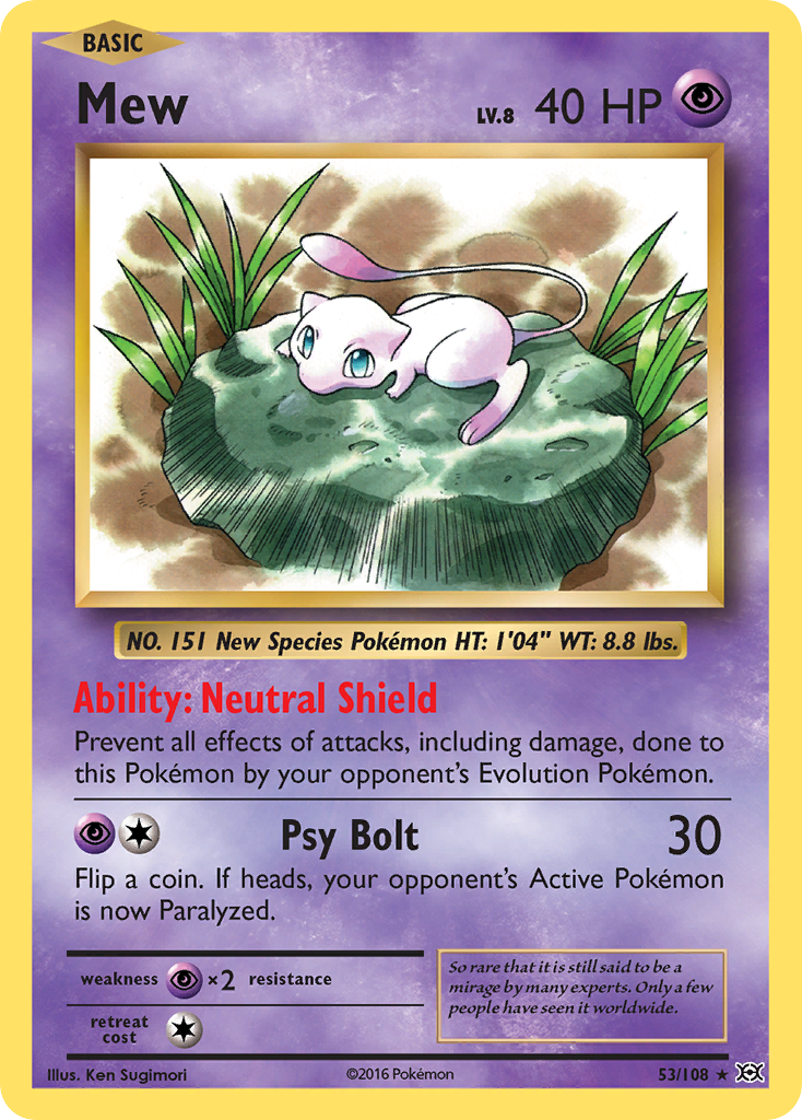 Mew (53/108) (League Promo 3rd Place) [XY: Evolutions] | Odin's Place