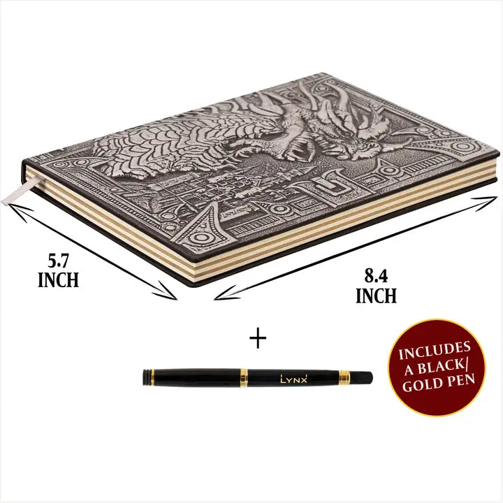 QMDirect 3D Faux-Leather Notebook / Journal - Silver Dragon | Odin's Place