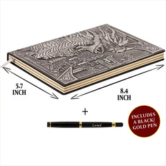 QMDirect 3D Faux-Leather Notebook / Journal - Silver Dragon | Odin's Place