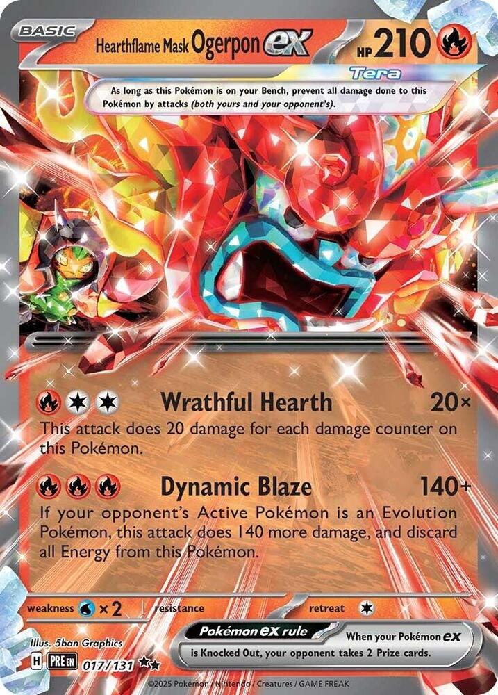 Hearthflame Mask Ogerpon ex (017/131) [Scarlet & Violet: Prismatic Evolutions] | Odin's Place