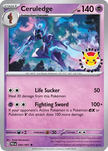 Ceruledge (040/091) (Pokemon Day 2024)(Cosmos Holo) [Scarlet & Violet: Black Star Promos] | Odin's Place