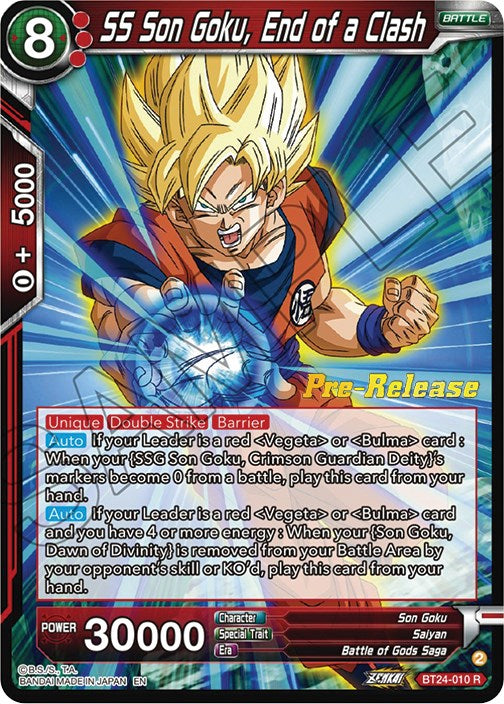 SS Son Goku, End of a Clash (BT24-010) [Beyond Generations Prerelease Promos] | Odin's Place