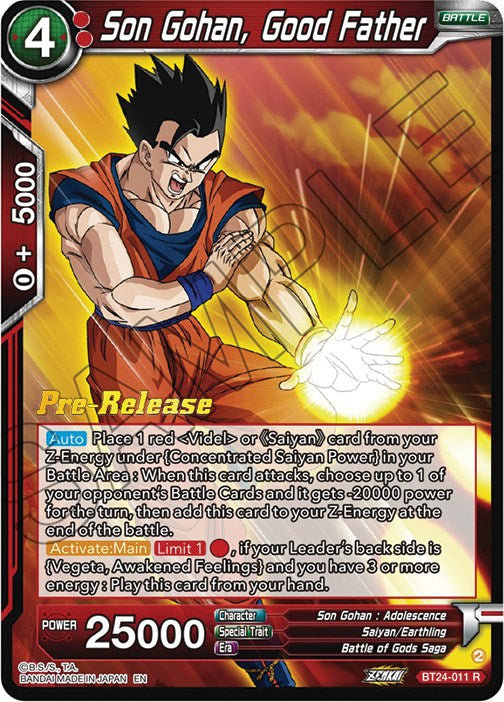 Son Gohan, Good Father (BT24-011) [Beyond Generations Prerelease Promos] | Odin's Place