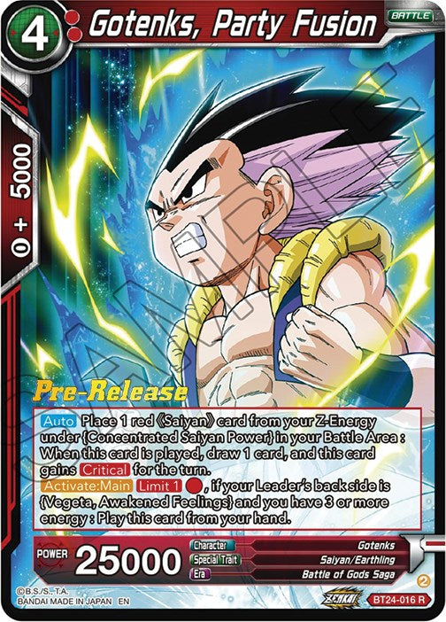 Gotenks, Party Fusion (BT24-016) [Beyond Generations Prerelease Promos] | Odin's Place