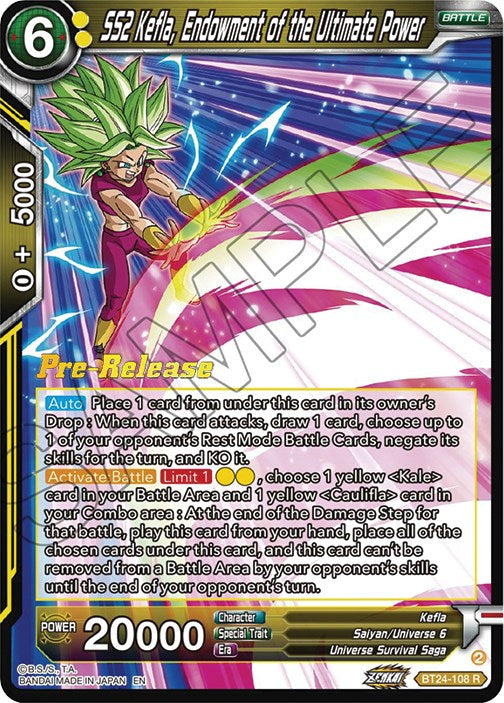 SS2 Kefla, Endowment of the Ultimate Power (BT24-108) [Beyond Generations Prerelease Promos] | Odin's Place