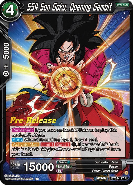 SS4 Son Goku, Opening Gambit (BT24-117) [Beyond Generations Prerelease Promos] | Odin's Place