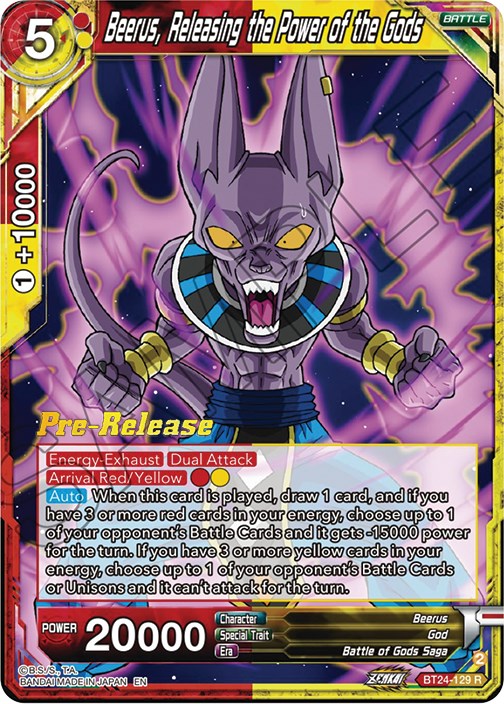 Beerus, Releasing the Power of the Gods (BT24-129) [Beyond Generations Prerelease Promos] | Odin's Place