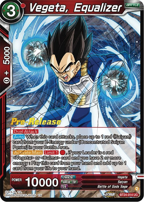 Vegeta, Equalizer (BT24-014) [Beyond Generations Prerelease Promos] | Odin's Place
