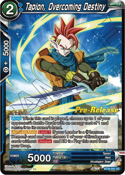 Tapion, Overcoming Destiny (BT24-041) [Beyond Generations Prerelease Promos] | Odin's Place