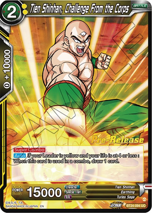 Tien Shinhan, Challenge From the Corps (BT24-094) [Beyond Generations Prerelease Promos] | Odin's Place