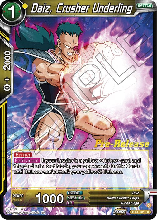 Daiz, Crusher Underling (BT24-101) [Beyond Generations Prerelease Promos] | Odin's Place