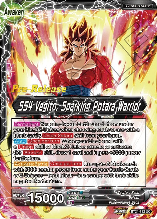 SS4 Son Goku & SS4 Vegeta // SS4 Vegito, Sparking Potara Warrior (BT24-112) [Beyond Generations Prerelease Promos] | Odin's Place