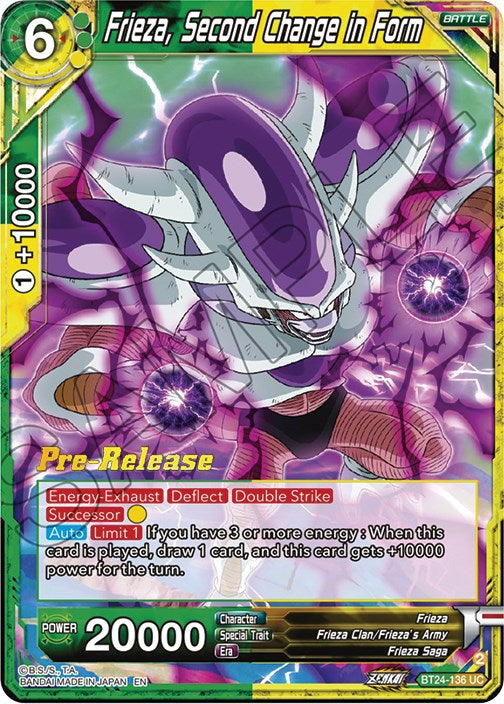 Frieza, Second Change in Form (BT24-136) [Beyond Generations Prerelease Promos] | Odin's Place