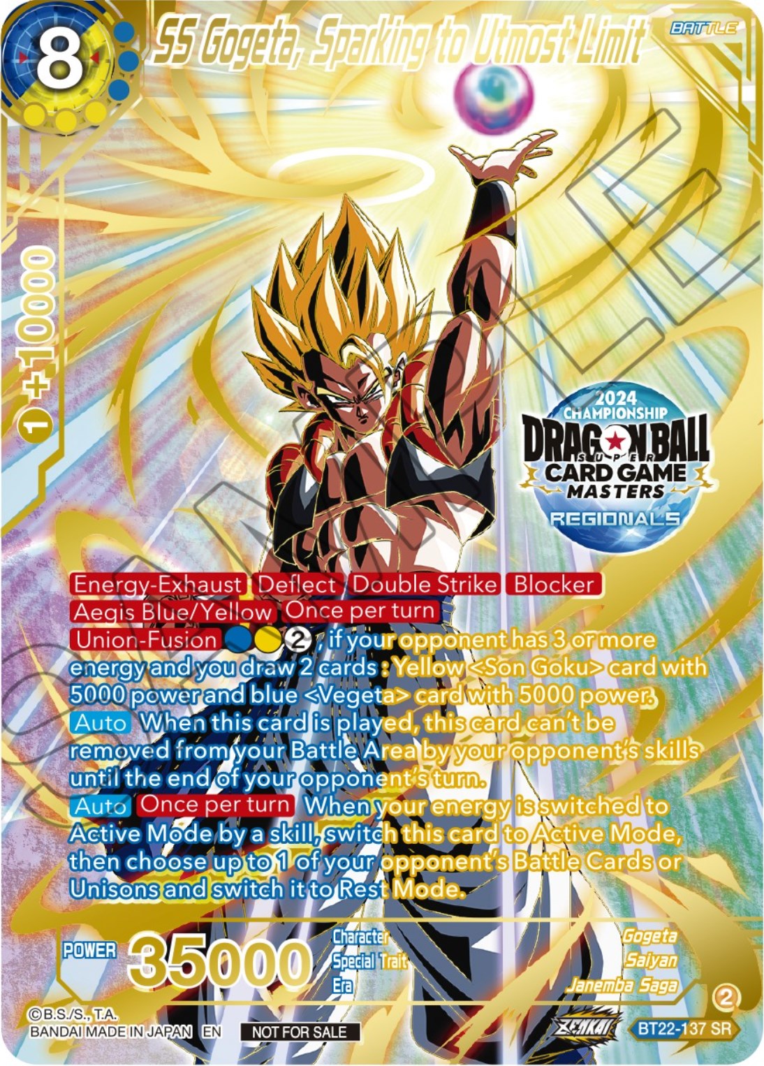 SS Gogeta, Sparking to Utmost Limit (2024 Championship Regionals Top 16) (BT22-137) [Tournament Promotion Cards] | Odin's Place