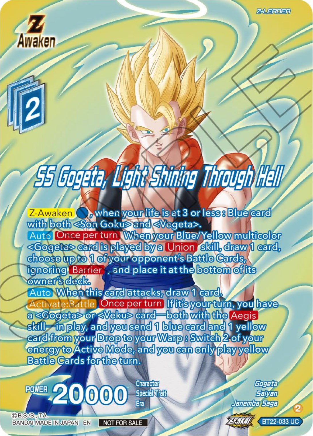 SS Gogeta, Light Shining Through Hell (Premium Alt-Art Card Set 2024 Vol.1) (BT22-033) [Promotion Cards] | Odin's Place