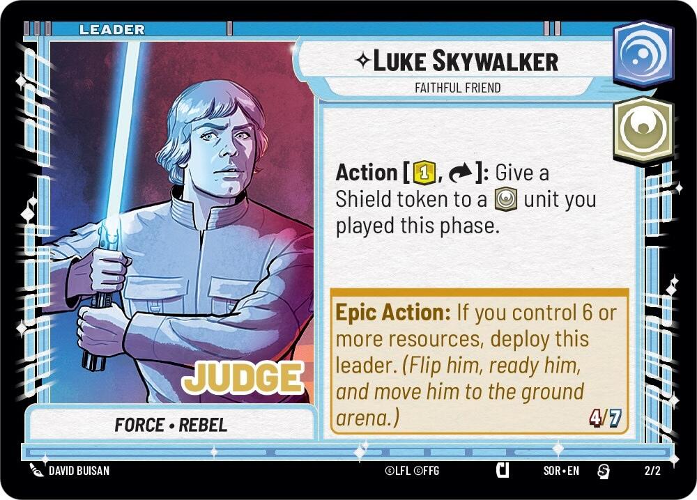 Luke Skywalker - Faithful Friend (002/002) (Judge Promo) (002/002) [Spark of Rebellion Promos] | Odin's Place
