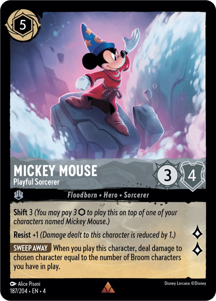 Mickey Mouse - Playful Sorcerer (187/204) (187/204) [Ursula's Return] | Odin's Place