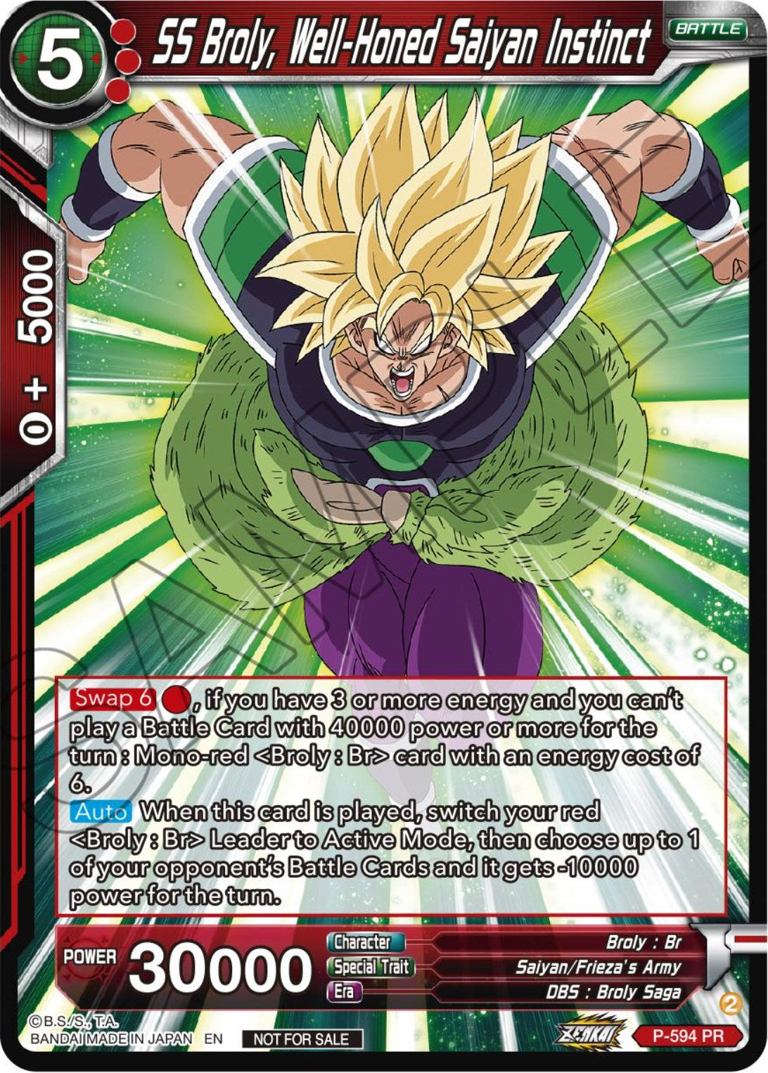 SS Broly, Well-Honed Saiyan Instinct (Deluxe Pack 2024 Vol.1) (P-594) [Promotion Cards] | Odin's Place