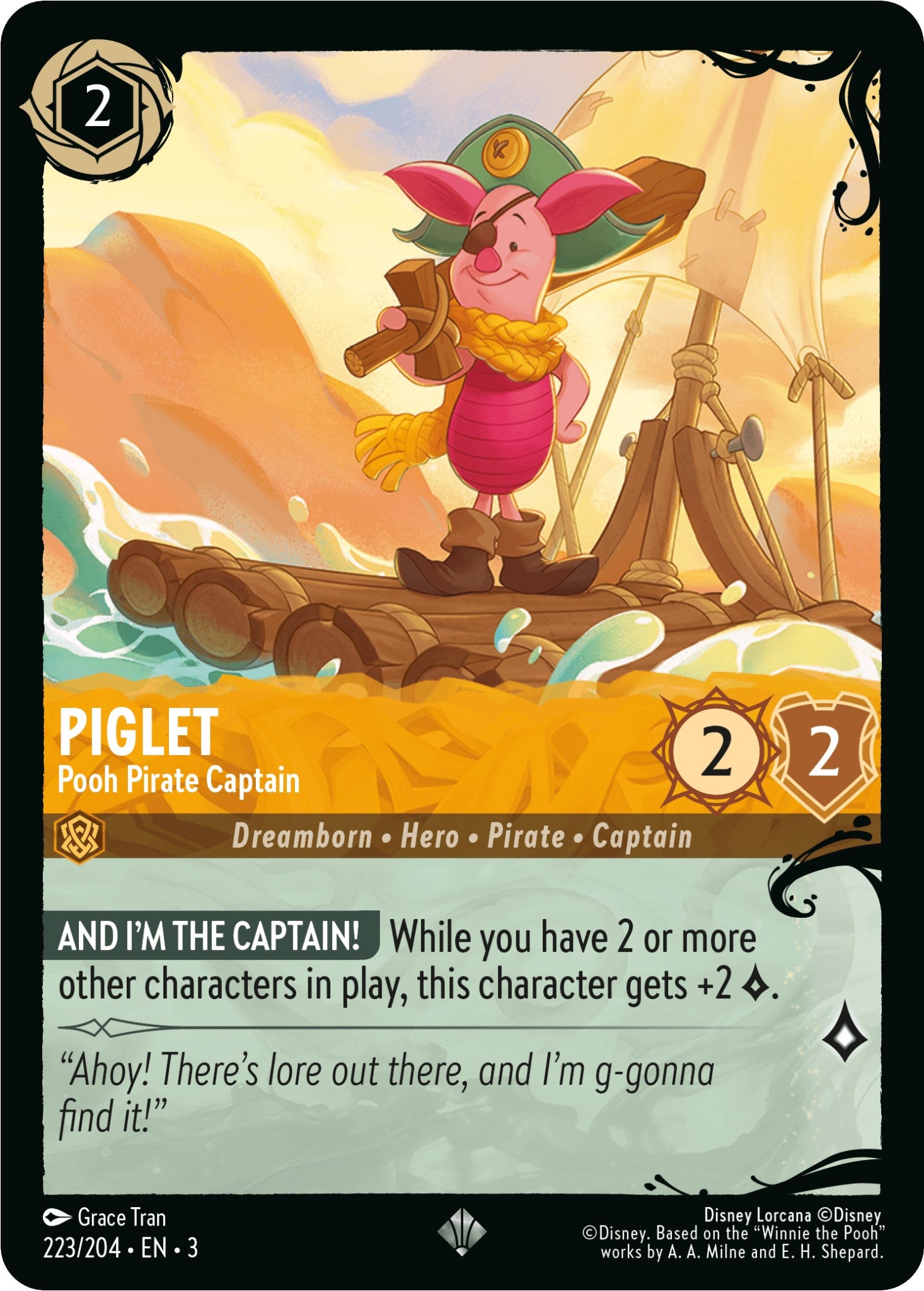 Piglet - Pooh Pirate Captain (223/204) [Ursula's Return] | Odin's Place