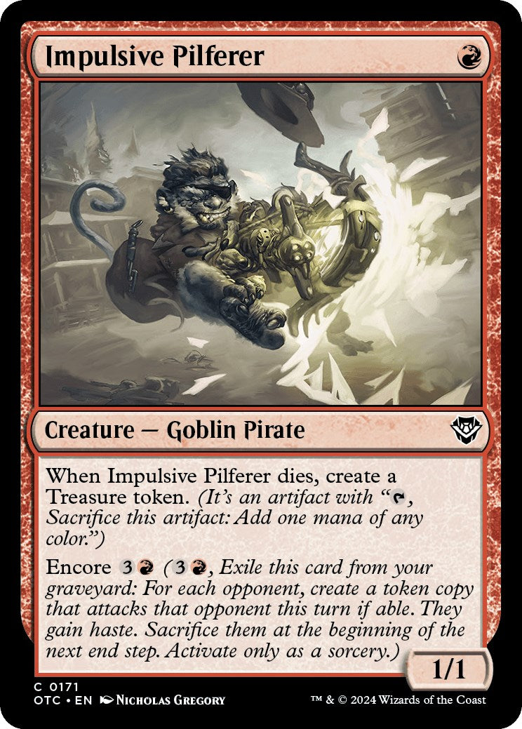 Impulsive Pilferer [Outlaws of Thunder Junction Commander] | Odin's Place
