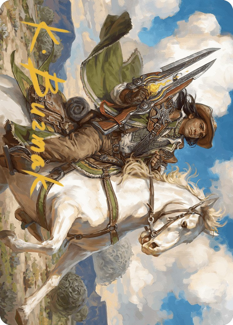 Wylie Duke, Atiin Hero Art Card (Gold-Stamped Signature) [Outlaws of Thunder Junction Art Series] | Odin's Place