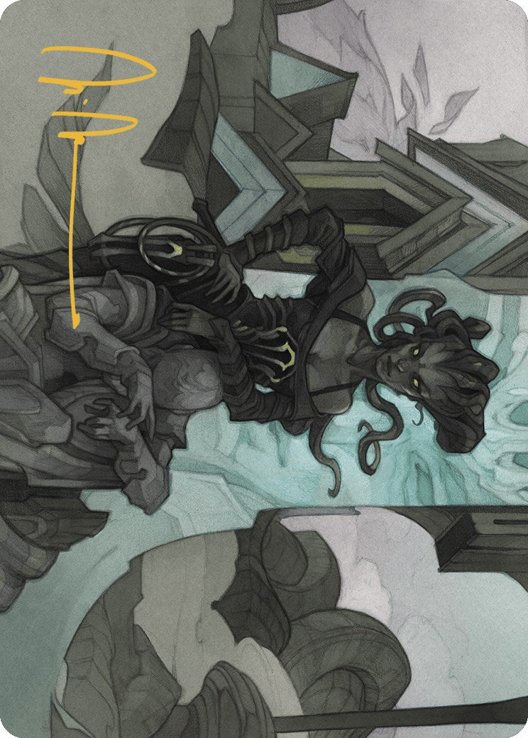 Vraska Joins Up Art Card (Gold-Stamped Signature) [Outlaws of Thunder Junction Art Series] | Odin's Place
