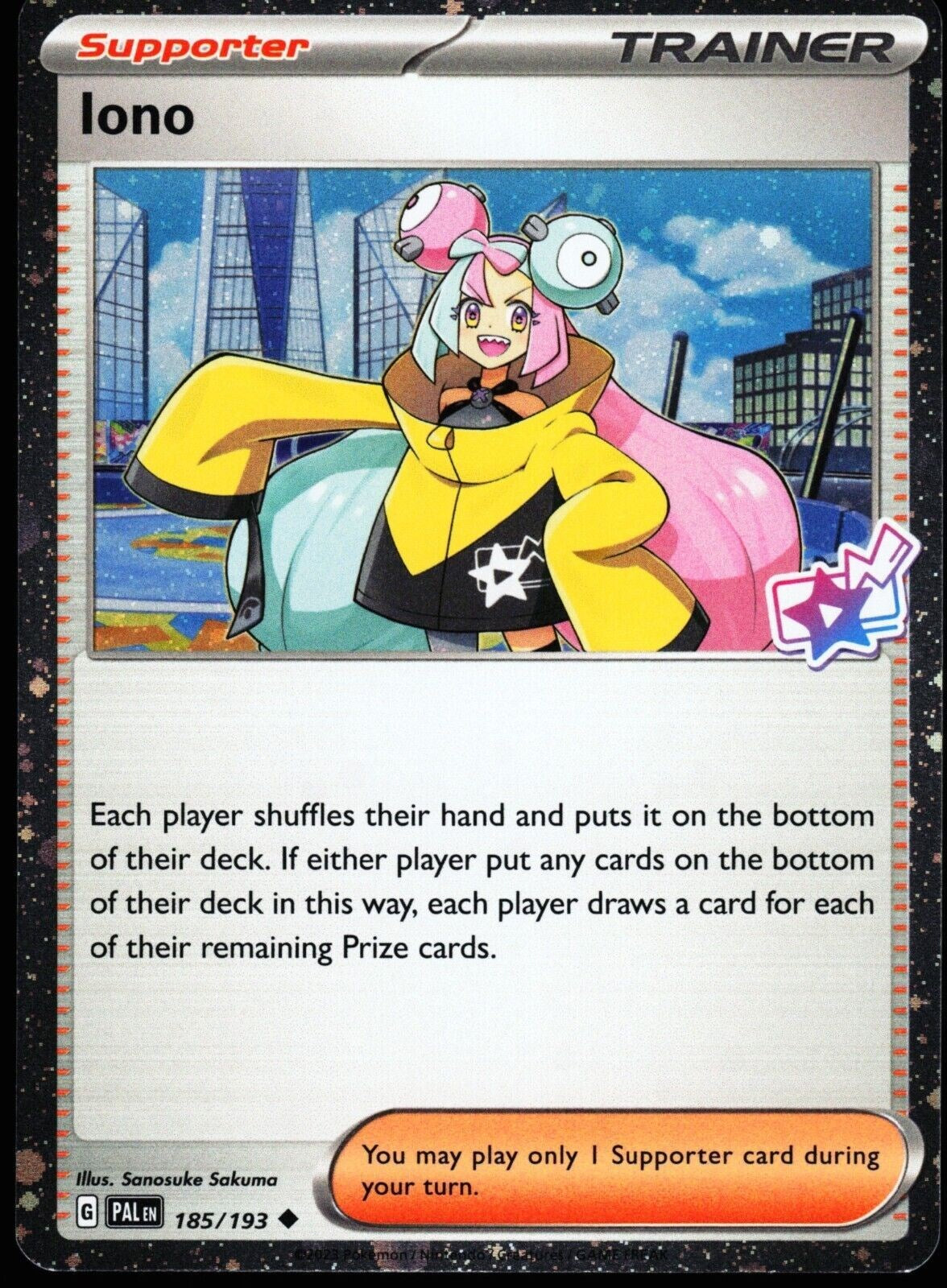 Iono (185/193) (Cosmo Foil) [Scarlet & Violet: Paldea Evolved] | Odin's Place