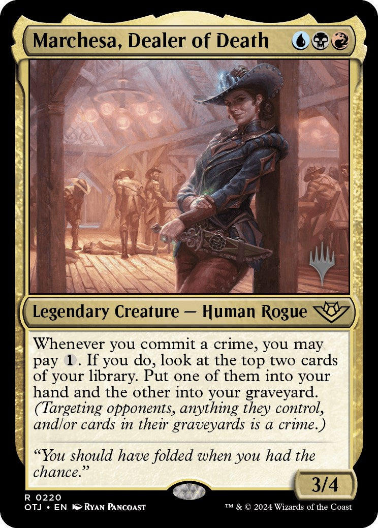 Marchesa, Dealer of Death (Promo Pack) [Outlaws of Thunder Junction Promos] | Odin's Place