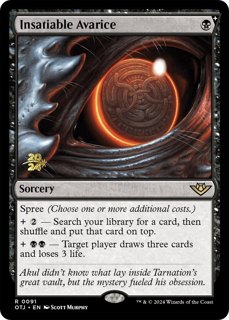 Insatiable Avarice [Outlaws of Thunder Junction Prerelease Promos] | Odin's Place