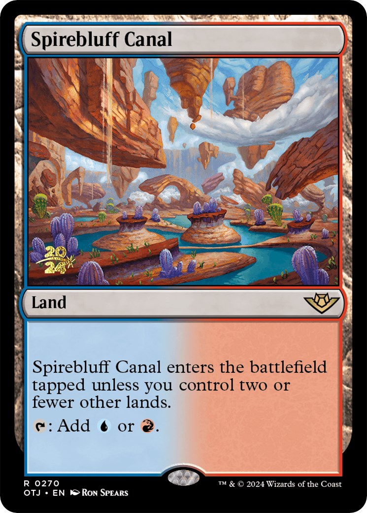 Spirebluff Canal (OTJ) [Outlaws of Thunder Junction Prerelease Promos] | Odin's Place