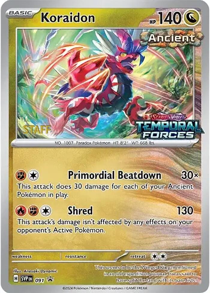 Koraidon (091) (Stamped) (Staff) [Scarlet & Violet: Black Star Promos] | Odin's Place