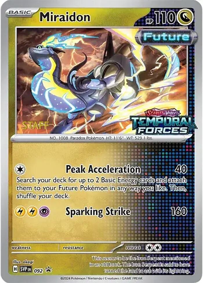 Miraidon (092) (Stamped) (Staff) [Scarlet & Violet: Black Star Promos] | Odin's Place
