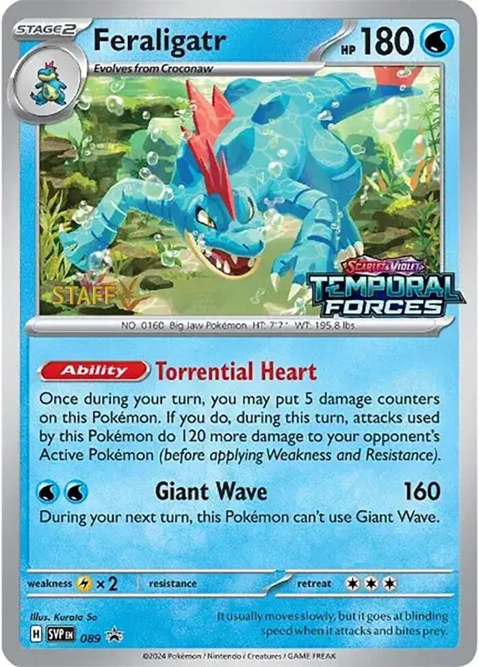 Feraligatr (089) (Staff Prerelease Promo) [Scarlet & Violet: Black Star Promos] | Odin's Place