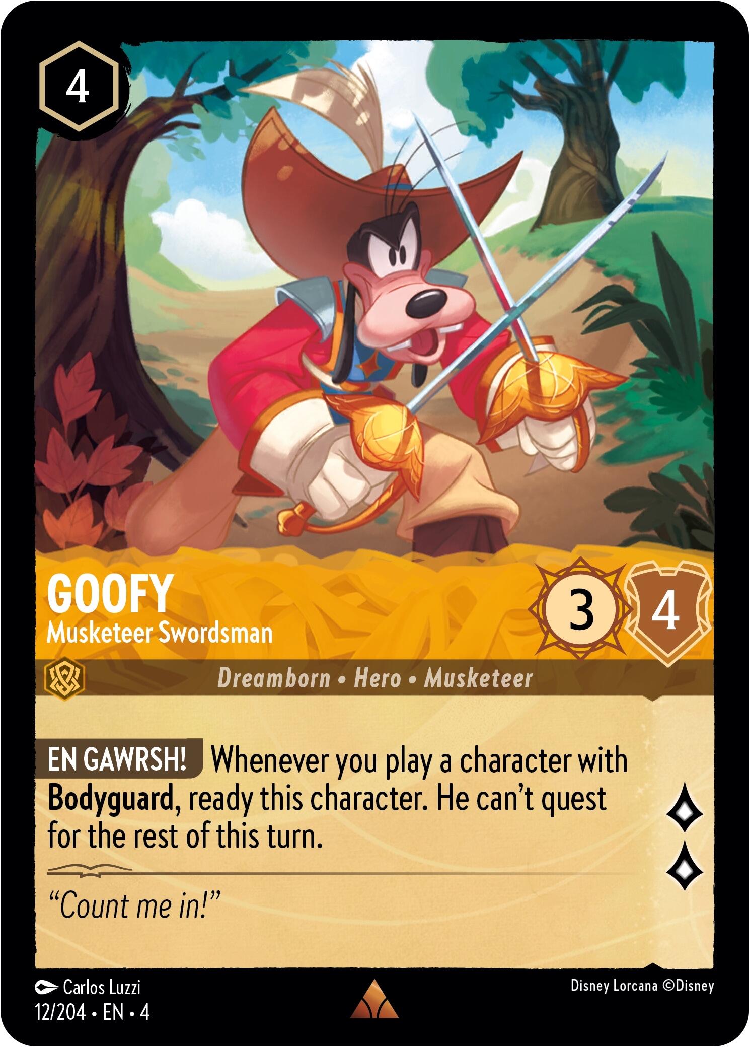 Goofy - Musketeer Swordsman (12/204) [Ursula's Return] | Odin's Place