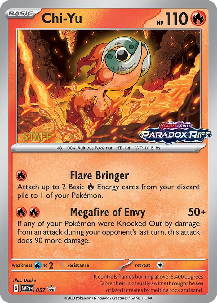 Chi-Yu (057) (Staff Prerelease Promo) [Scarlet & Violet: Black Star Promos] | Odin's Place