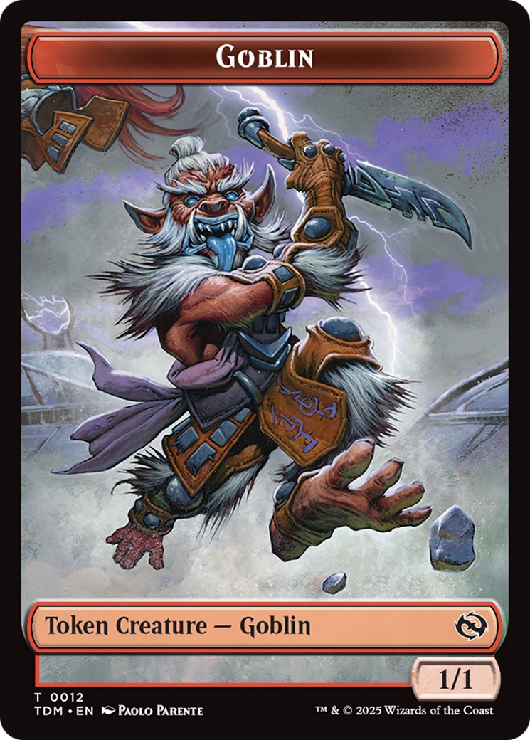 Goblin // Warrior Double-Sided Token [Tarkir: Dragonstorm Tokens] | Odin's Place