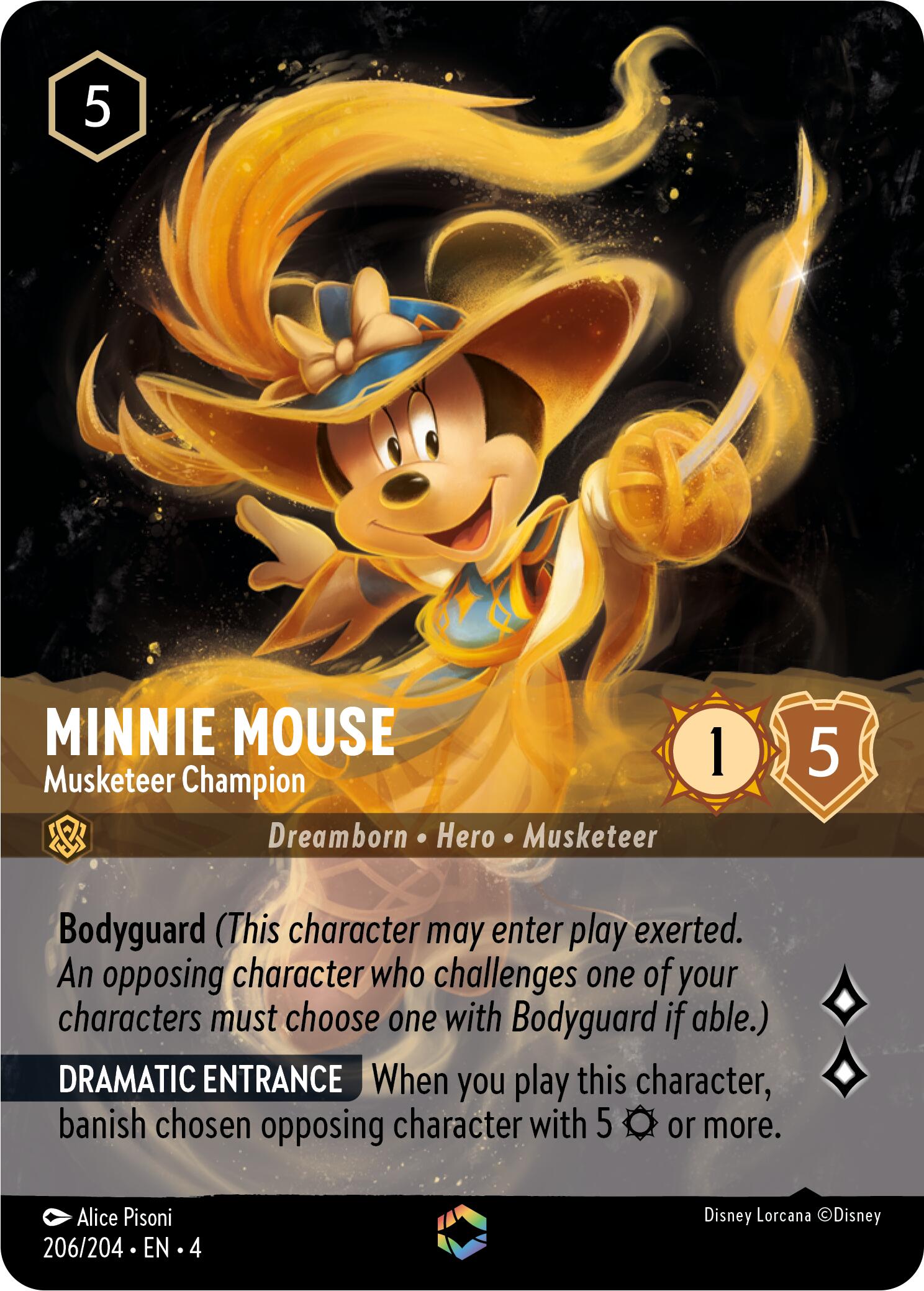 Minnie Mouse - Musketeer Champion (Enchanted) (206/204) [Ursula's Return] | Odin's Place
