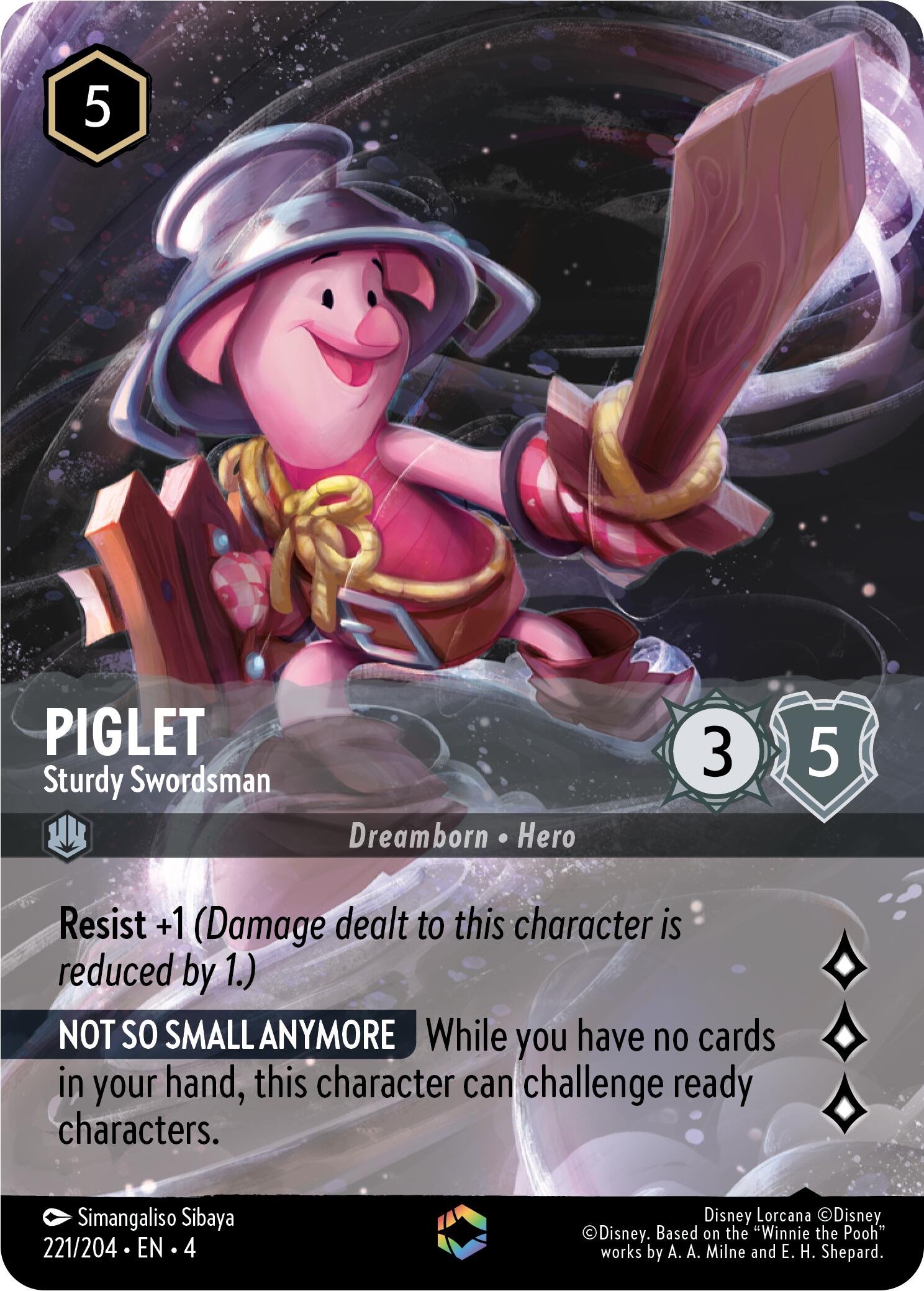 Piglet - Sturdy Swordsman (Enchanted) (221/204) [Ursula's Return] | Odin's Place