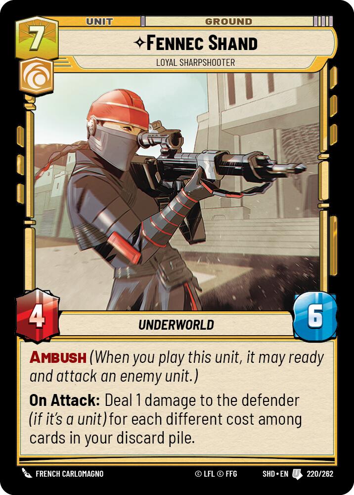 Fennec Shand - Loyal Sharpshooter (220/262) (220/262) [Shadows of the Galaxy] | Odin's Place