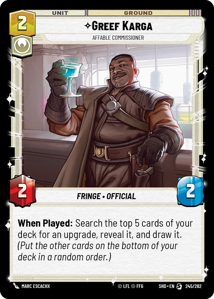 Greef Karga - Affable Commissioner (245/262) (245/262) [Shadows of the Galaxy] | Odin's Place