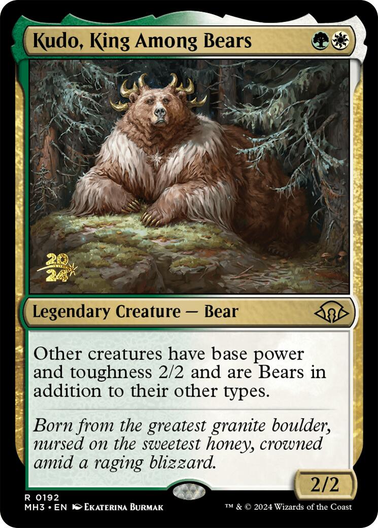 Kudo, King Among Bears [Modern Horizons 3 Prerelease Promos] | Odin's Place